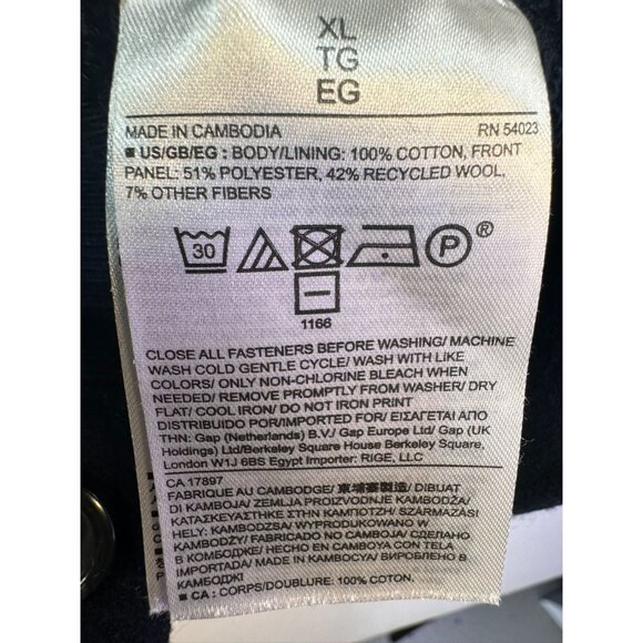 Banana Republic Mens Button-Up Jacket XL Navy Blue Wool Blend - Picture 3 of 11